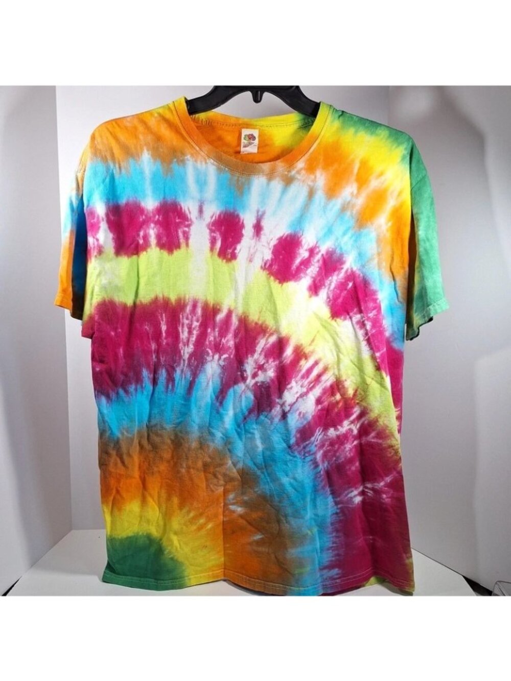 Tie Dye Short Sleeve Shirt Fruit Of The Loom XL Spiral Vintage Double Stitched